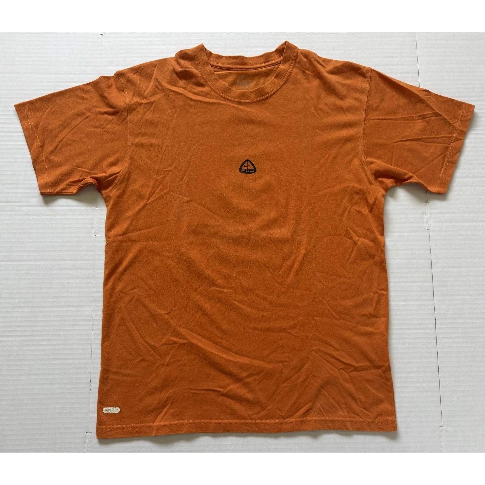 Nike Acg Vintage 2000s Shirt Cairn Rock Formation Graphic Orange Men's Medium